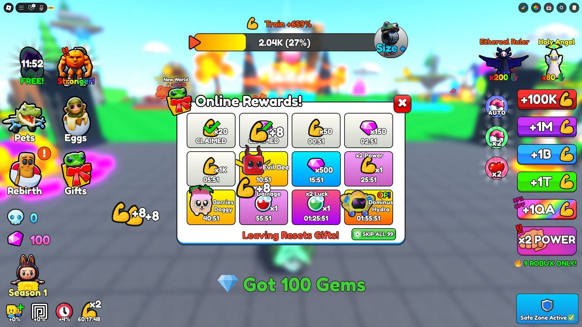 Obtain free rewards by playing the game (Image via Roblox)